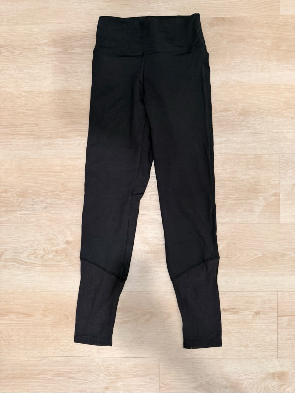 Tommy John Black High-Waist Active Leggings with Mesh Bottom Sz S